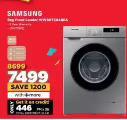 HiFi Corp Samsung 9kg Front Loader WW90T3040BS offer