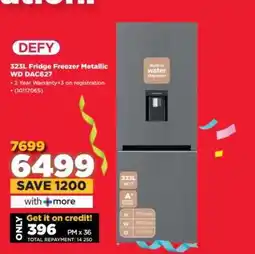 HiFi Corp DEFY 323L Fridge Freezer Metallic WD DAC627 offer