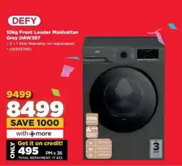 HiFi Corp DEFY 10kg Front Loader Manhattan Grey DAW397 offer