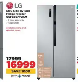 HiFi Corp LG 519L Side-By-Side Fridge Freezer GC-FB507PQAM offer