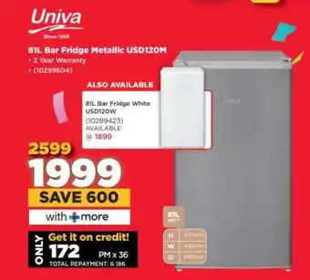 HiFi Corp Univa 81L bar fridge Metallic USD120M offer