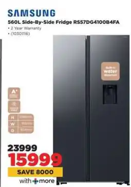 HiFi Corp Samsung 560L Side-By-Side Fridge RS57DG4100B4FA offer