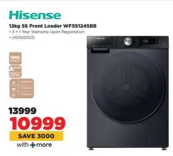 HiFi Corp Hisense 12kg 5S Front Loader WF5S1245BB offer