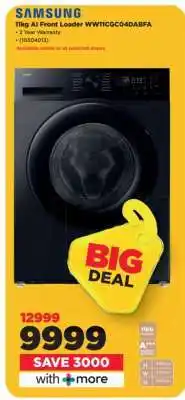HiFi Corp Samsung 11kg AI Front Loader WW11CGC04DABFA offer