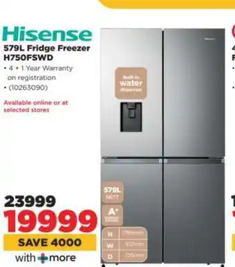 HiFi Corp Hisense 579L Fridge Freezer H750FSWD offer