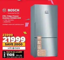 HiFi Corp Bosch 619L Fridge Freezer Stainless KGN86CI3OZ offer