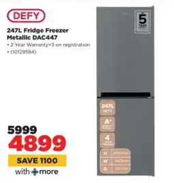 HiFi Corp DEFY 247L Fridge Freezer Metallic DAC447 offer