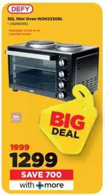 HiFi Corp DEFY 30L Mini Oven MOH2330BL offer