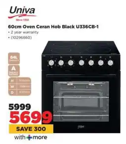 HiFi Corp 60cm Oven Ceran Hob Black U336CB-1 offer