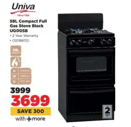 HiFi Corp Univa 58L Compact Full Gas Stove Black UG005B offer