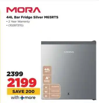 HiFi Corp MORA 44L Bar Fridge Silver M65RTS offer