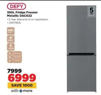HiFi Corp DEFY 350L Fridge Freezer Metallic DAC622 offer