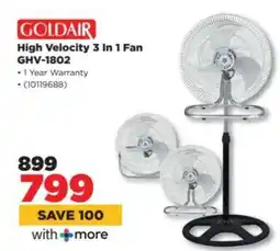 HiFi Corp Goldair High Velocity 3 In 1 Fan GHV-1802 offer