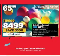 HiFi Corp 65-inch Crystal UHD 4K-65DU7000 offer