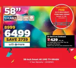 HiFi Corp 58-inch Smart 4K UHD TV-58A6N offer