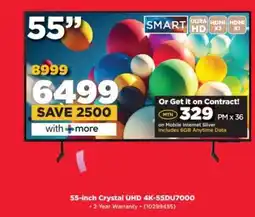 HiFi Corp 55-inch Crystal UHD 4K-55DU7000 offer