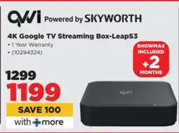 HiFi Corp QWi Powered by Skyworth 4K Google TV Streaming Box-LeapS3 offer