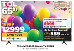 HiFi Corp 65-Inch Mini LED Google TV-65C6K offer