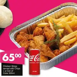 Save Hyper Chicken Strips served with Chips + a Can of Coke offer