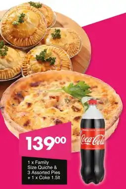 Save Hyper Family Size Quiche & Assorted Pies + Coke offer