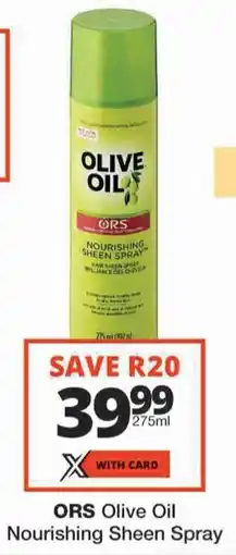 Checkers ORS Olive Oil Nourishing Sheen Spray offer