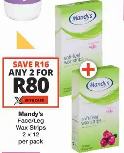 Checkers Mandy's Face/ Leg Wax Strips offer