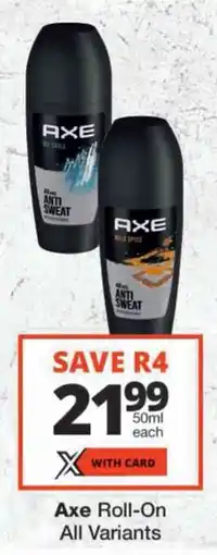 Checkers Axe Roll-On All Variants offer