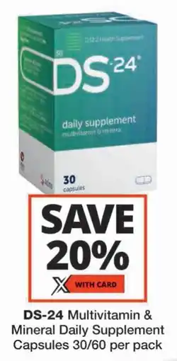 Checkers DS-24 Multivitamin & Mineral Daily Supplement Capsules offer