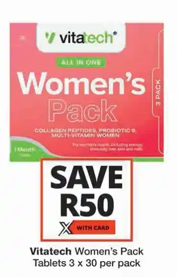 Checkers Vitatech Women's Pack Tablets offer
