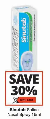 Checkers Sinutab Saline Nasal Spray offer