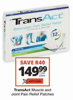 Checkers TransAct Muscle and Joint Pain Relief Patches offer