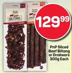 Pick n Pay Hypermarket PnP Sliced Beef Biltong or Droëwors offer