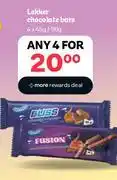PEP Lekker Chocolate Bars-For Any 4 x 4 x 45g/50g offer