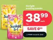 PEP Sunlight Washing Powder-1kg Each offer