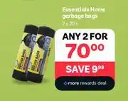 PEP Essentials Home Garbage Bags-For Any 2 x 20's Pack offer