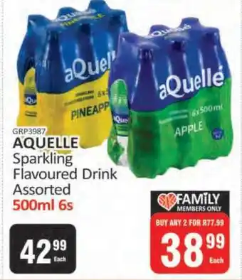 KitKat Cash and Carry AQUELLE Sparkling Flavoured Drink Assorted 500ml 6s offer