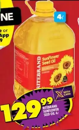 Shoprite Ritebrand sunflower seed oil offer
