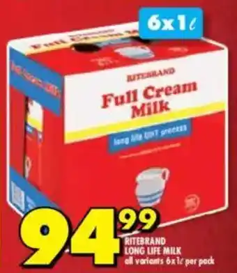 Shoprite Ritebrand long life milk offer