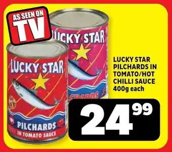 Usave Lucky star pilchards in tomato/ hot chilli sauce offer