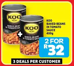 Usave Koo baked beans in tomato sauce offer
