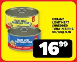 Usave Ubrand light meat shredded tuna in brine/ oil offer