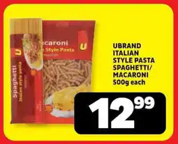 Usave Ubrand italian style pasta spaghetti/ macaroni offer