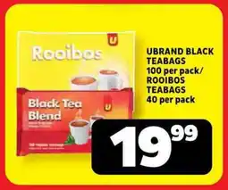 Usave Ubrand black teabags/ Rooibos teabags offer