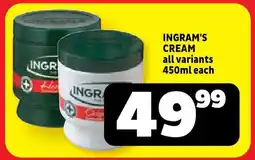 Usave Ingram's cream offer