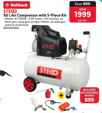 Makro STECO Air Compressor with 5-Piece Kit offer