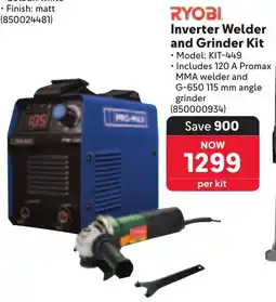 Makro RYOBI Inverter Welder and Grinder Kit offer