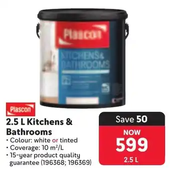Makro Plascon Kitchens & Bathrooms offer