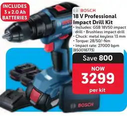 Makro BOSCH 18 V Professional Impact Drill Kit offer