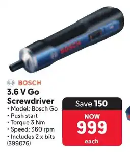 Makro BOSCH 3.6 V Go Screwdriver offer