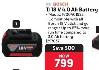 Makro BOSCH 18 V 4.0 Ah Battery offer